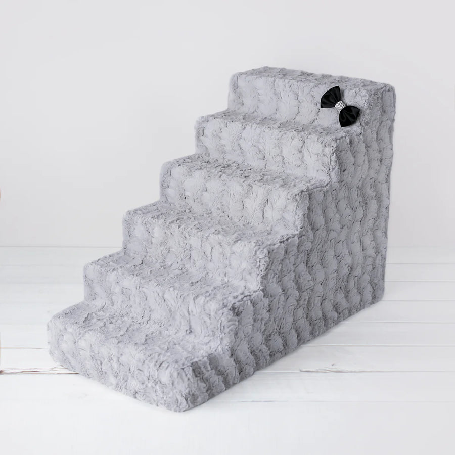 Luxury Pet Stairs 6 Step in Dove Grey
