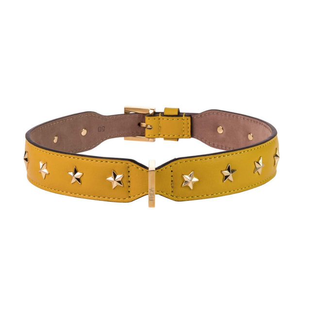 Star Stud Sun Leather Collar