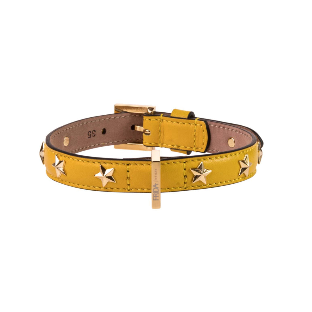 Star Stud Sun Leather Collar