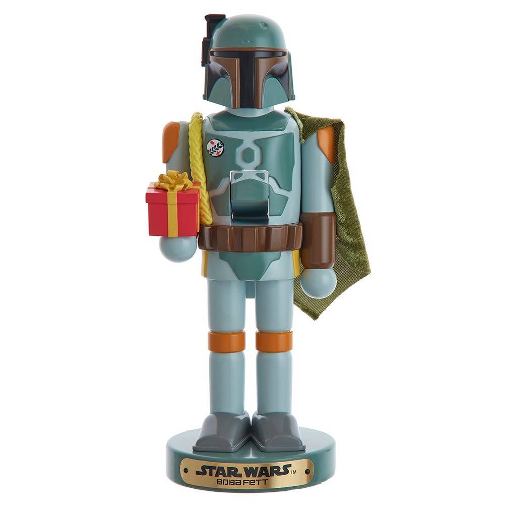 Kurt Adler 10-Inch Star Wars Boba Fett With Present Nutcracker