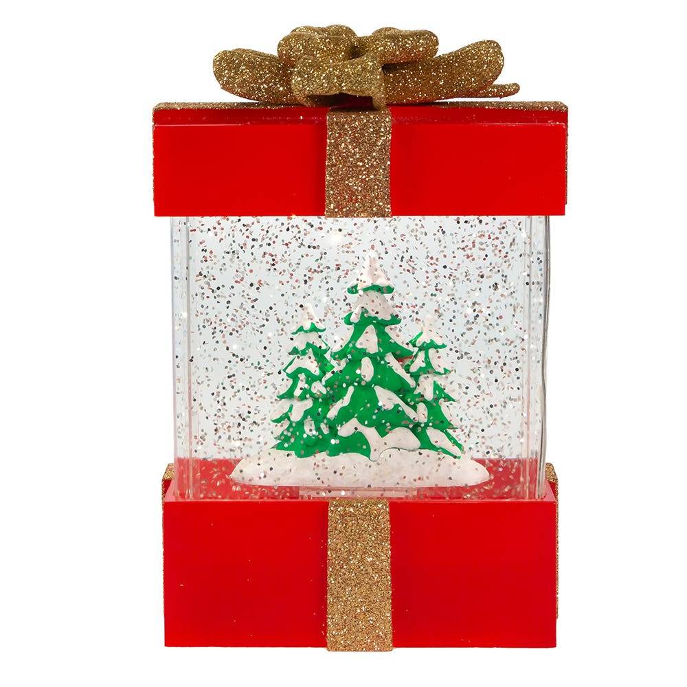 Kurt Adler 7-Inch Battery-Operated The Child and Tree Water Musical Gift Box Table Piece