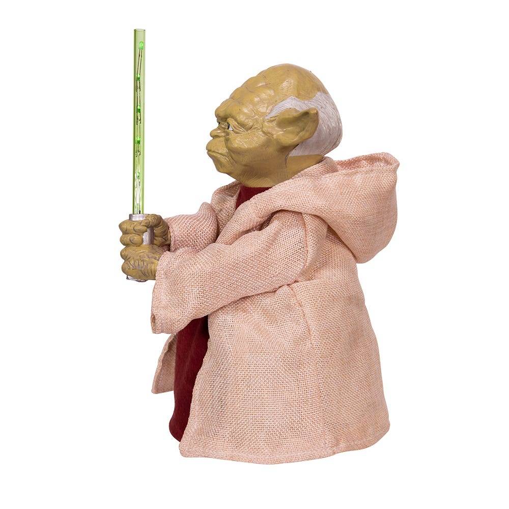 Kurt Adler 12-Inch Battery-Operated Star Wars Yoda with LED Light Saber Treetop