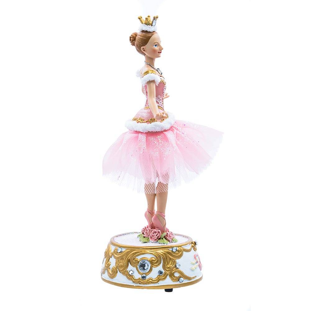 Kurt Adler 10-Inch Pink Ballerina Figure with Musical Base