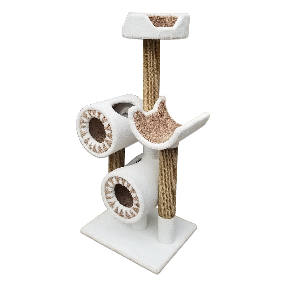 T2PB Deluxe Cat Tower with 2 Cat Tunnel 1 Cat Perch 1 Cat Bed