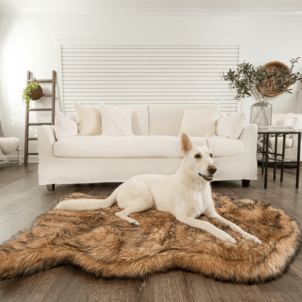 PupRug by Paw.com™ Faux Fur Orthopedic Dog Bed - Curve Sable Tan