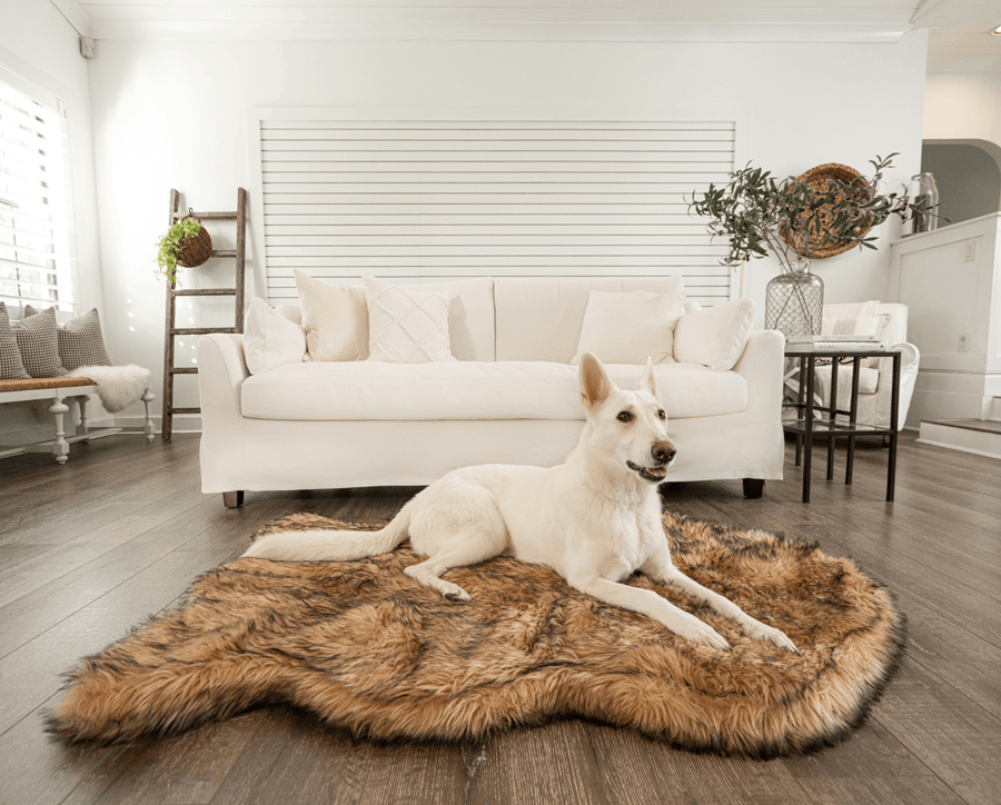 PupRug Faux Fur Orthopedic Dog Bed - Curve Sable Tan