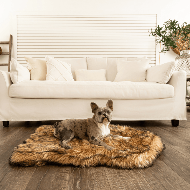 PupRug by Paw.com™ Faux Fur Orthopedic Dog Bed - Curve Sable Tan