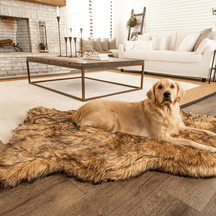 PupRug by Paw.com™ Faux Fur Orthopedic Dog Bed - Curve Sable Tan