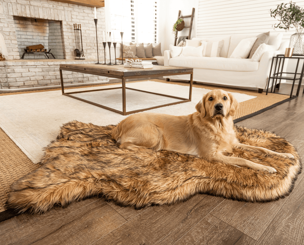 PupRug Faux Fur Orthopedic Dog Bed - Curve Sable Tan