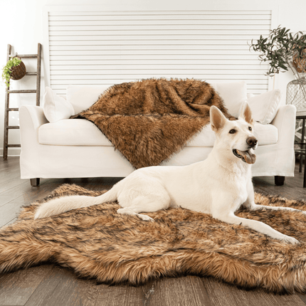 PupRug by Paw.com™ Faux Fur Orthopedic Dog Bed - Curve Sable Tan