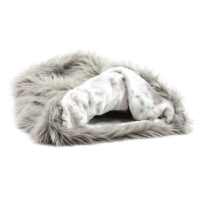 Taupe Fur with Platinum Snow Cuddle Cup