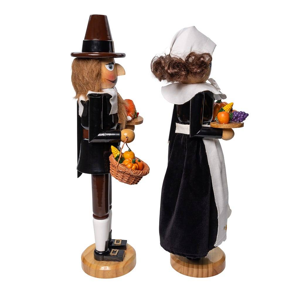 Kurt Adler 15-Inch Pilgrim Nutcrackers 2-Piece Set