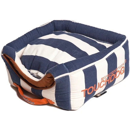 Polo-Striped 2-in-1 Convertible and Collapsible Dog and Cat Bed