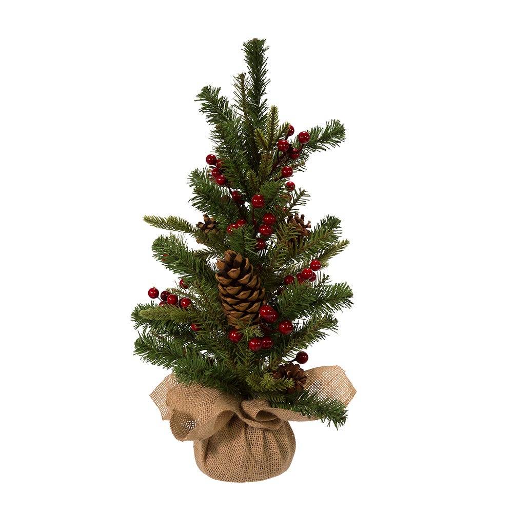 Kurt Adler 24-inch Red Berries and Pinecones Tree