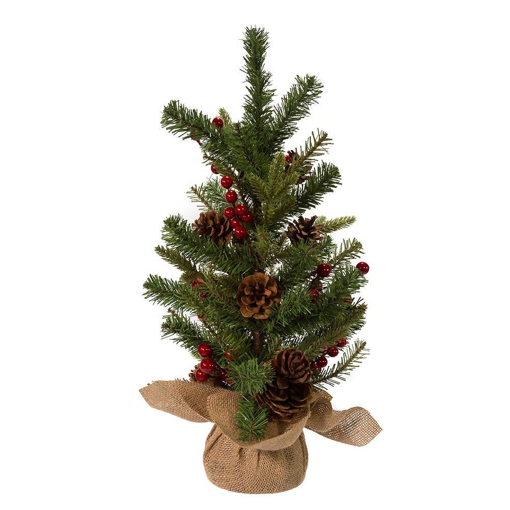 Kurt Adler 24-inch Red Berries and Pinecones Tree