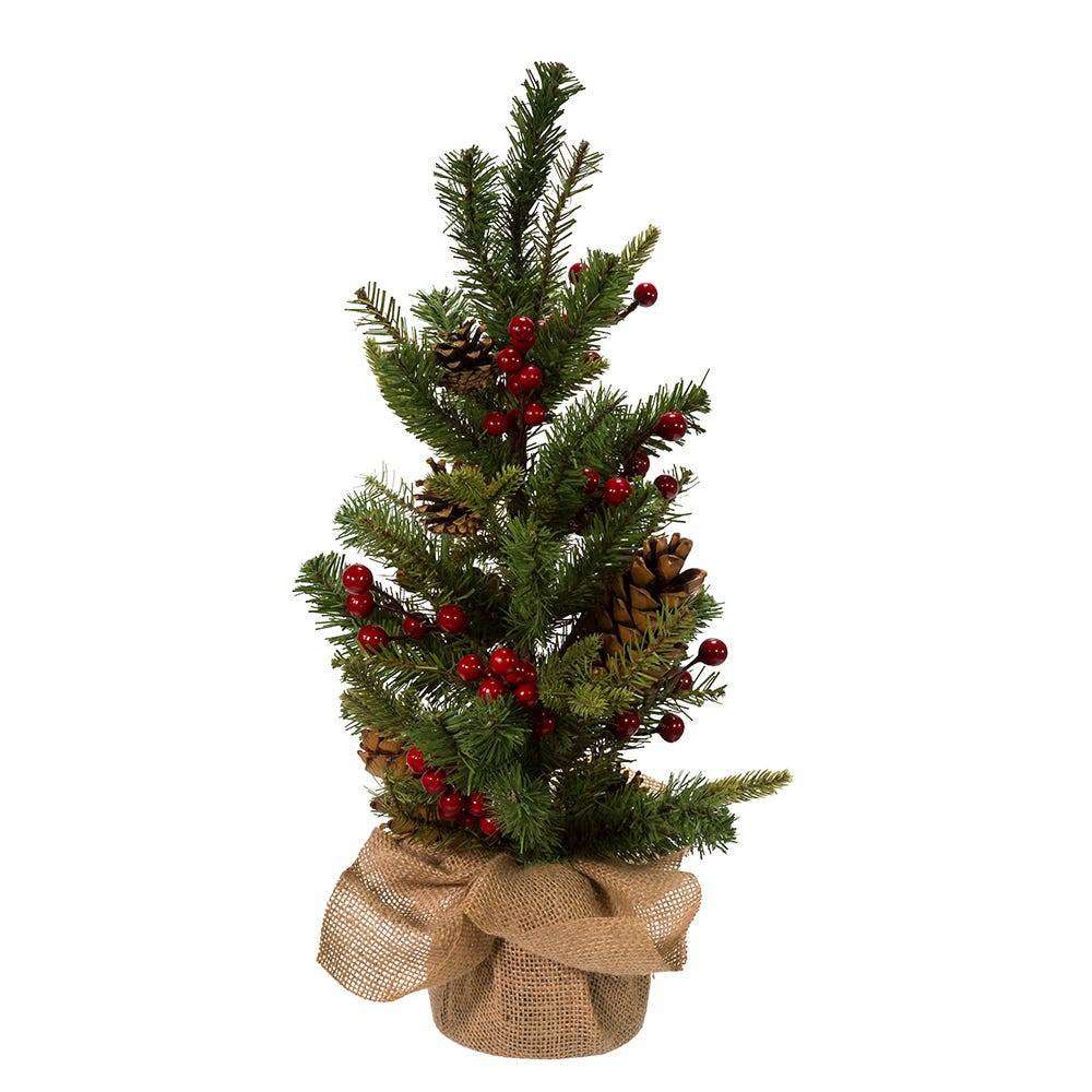 Kurt Adler 24-inch Red Berries and Pinecones Tree