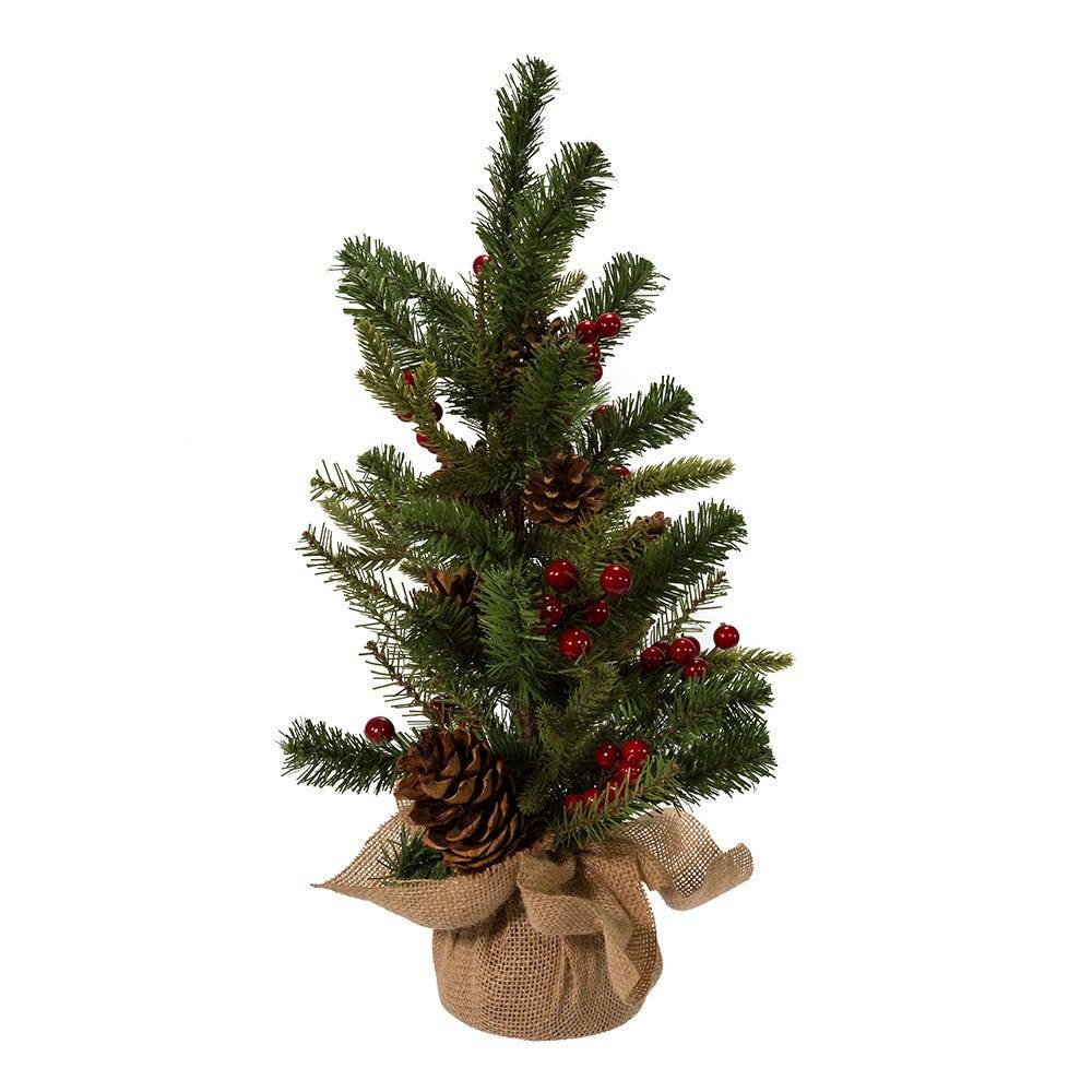 Kurt Adler 24-inch Red Berries and Pinecones Tree