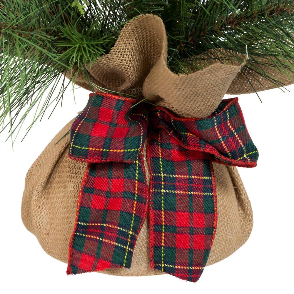 Kurt Adler 24-Inch Berries and Plaid Ribbon Green Tree