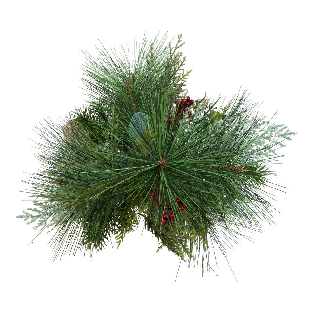 Kurt Adler 24-Inch Berries and Plaid Ribbon Green Tree