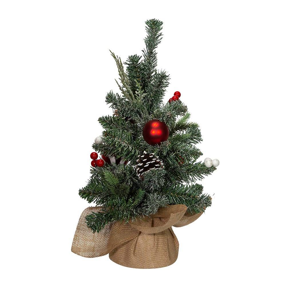 Kurt Adler 18-Inch Pinecones, Balls, and Berries Tree with Burlap