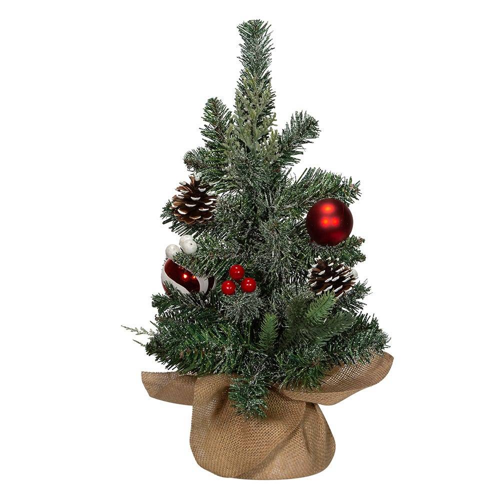 Kurt Adler 18-Inch Pinecones, Balls, and Berries Tree with Burlap