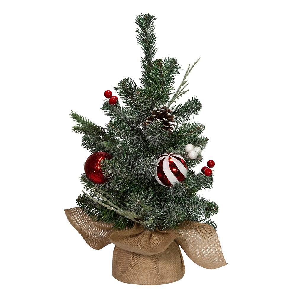 Kurt Adler 18-Inch Pinecones, Balls, and Berries Tree with Burlap