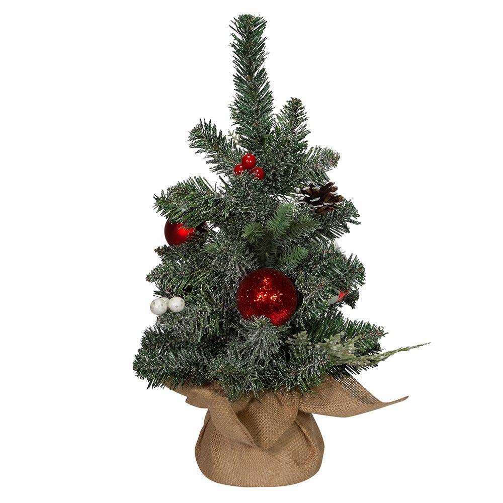 Kurt Adler 18-Inch Pinecones, Balls, and Berries Tree with Burlap