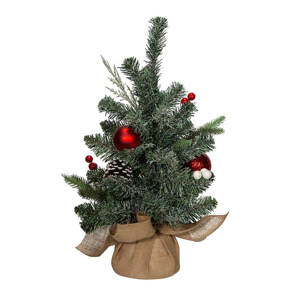 Kurt Adler 18-Inch Pinecones, Balls, and Berries Tree with Burlap