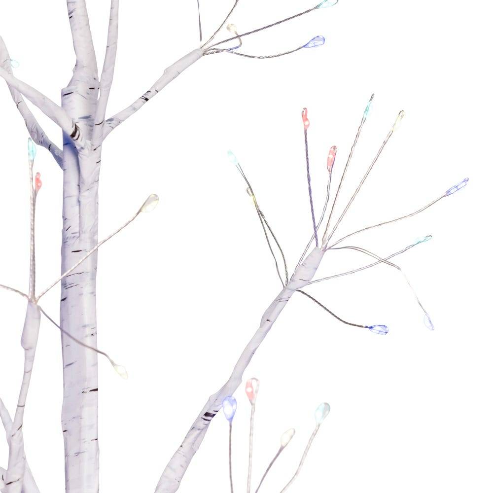 Kurt Adler 5-Foot White Birch Twig Tree with Multi-Color 8-Function Lights