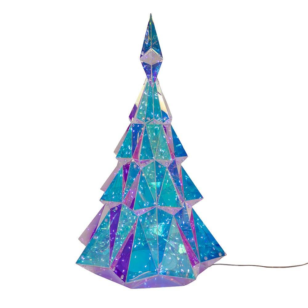 Kurt Adler 20-Inch Pre-Lit Multifunction 200 Cool White Fairy LED Holographic Christmas Tree