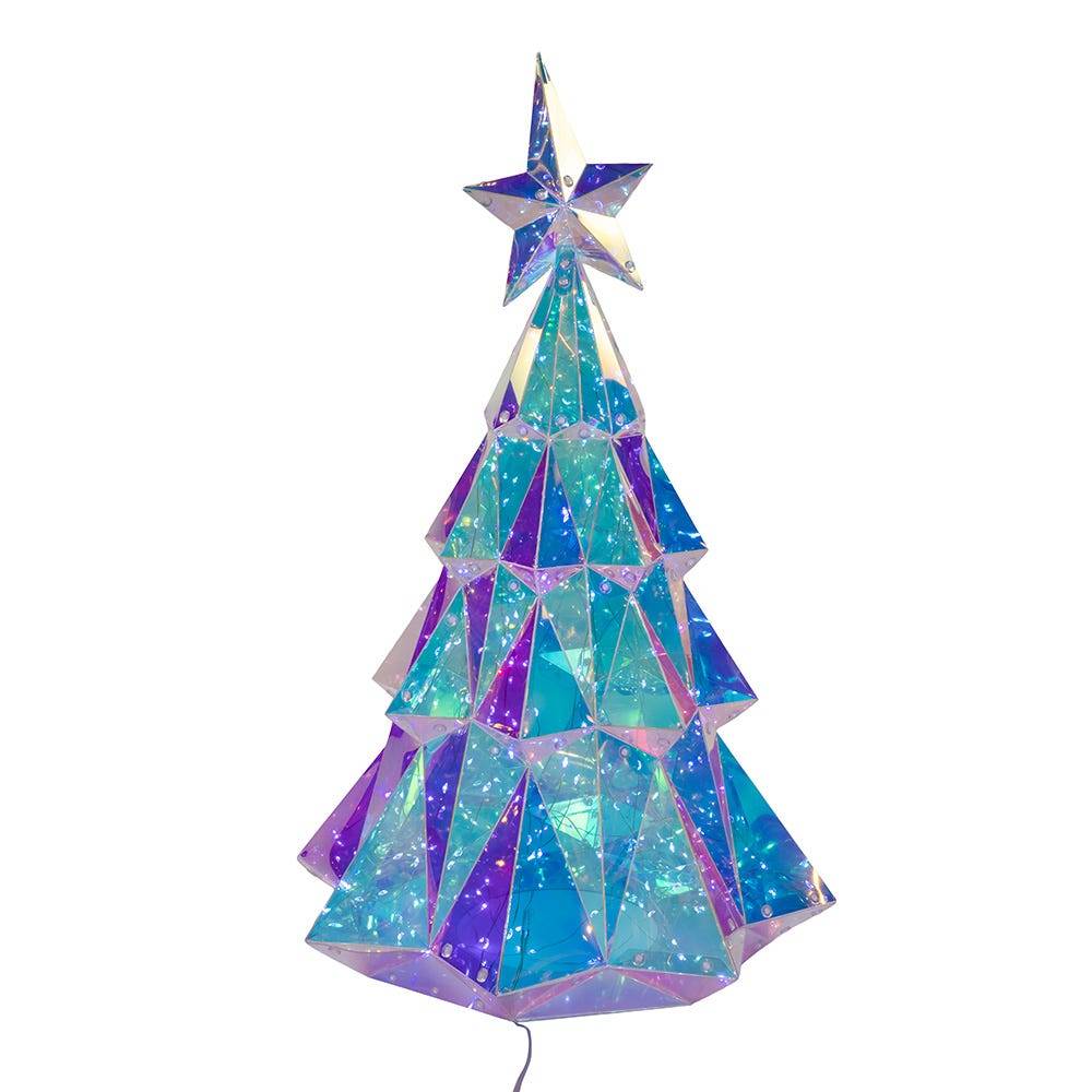 Kurt Adler 20-Inch Pre-Lit Multifunction 200 Cool White Fairy LED Holographic Christmas Tree