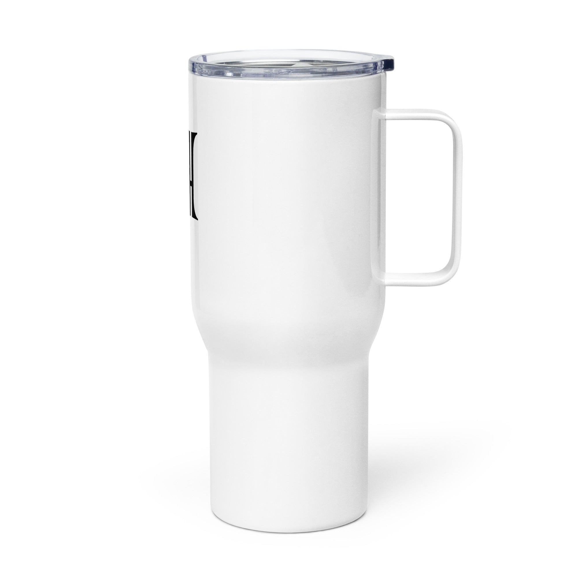 Travel mug with a handle