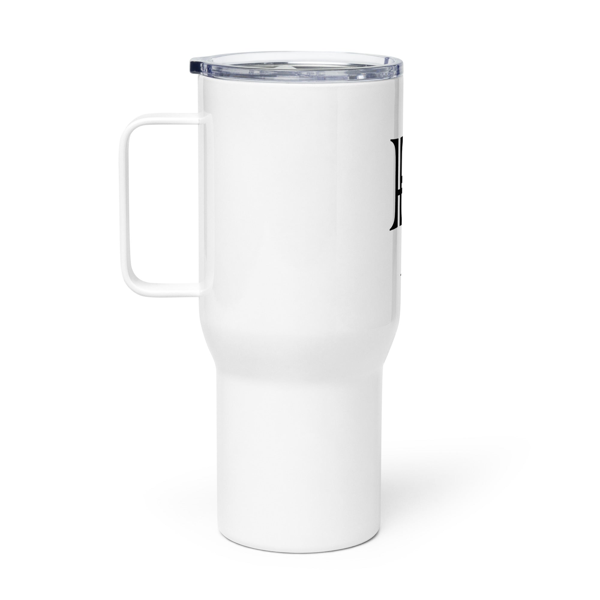 Travel mug with a handle