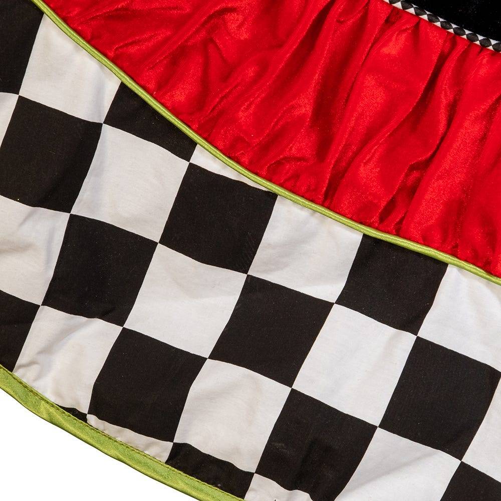 Kurt Adler 52-Inch Black and White Checkered Treeskirt