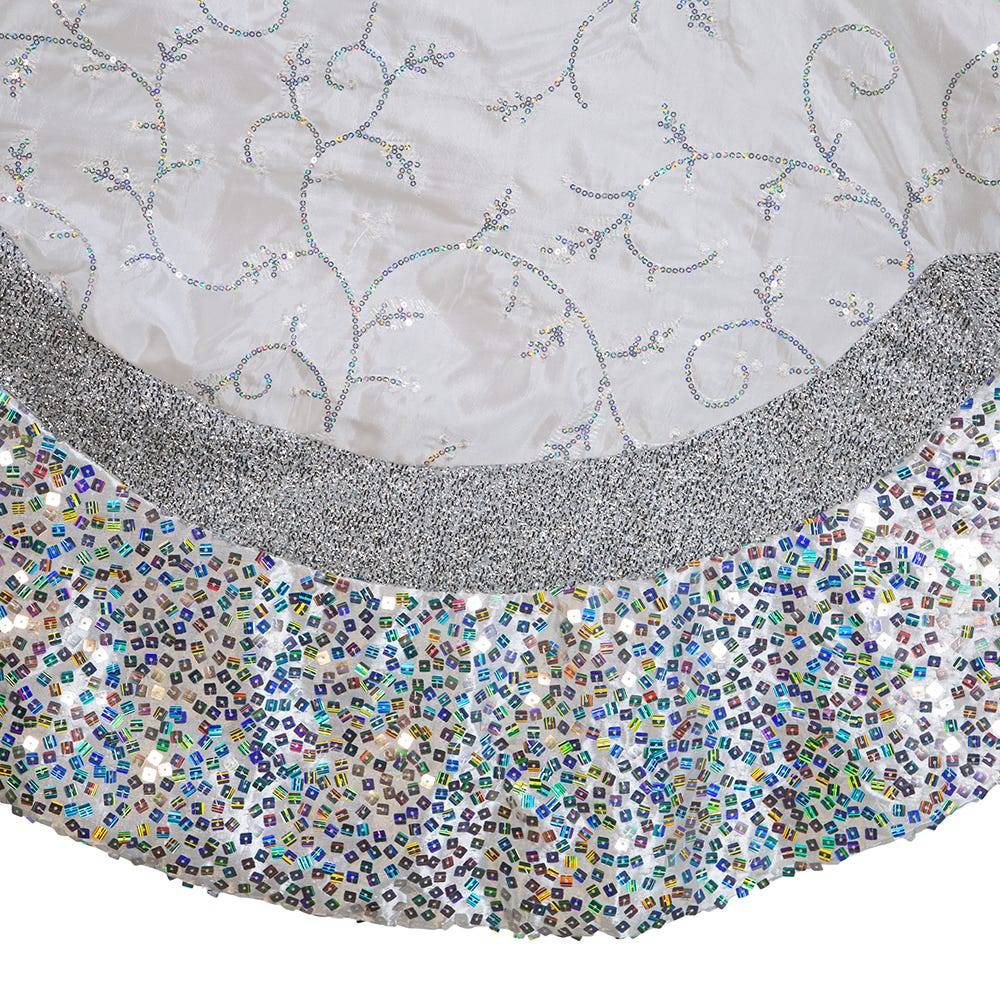 Kurt Adler 60-Inch Silver Treeskirt