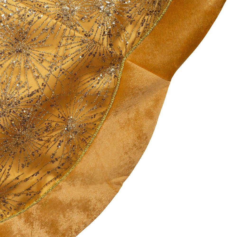 Kurt Adler 60-Inch Gold Velvet and Glitter Tree Skirt