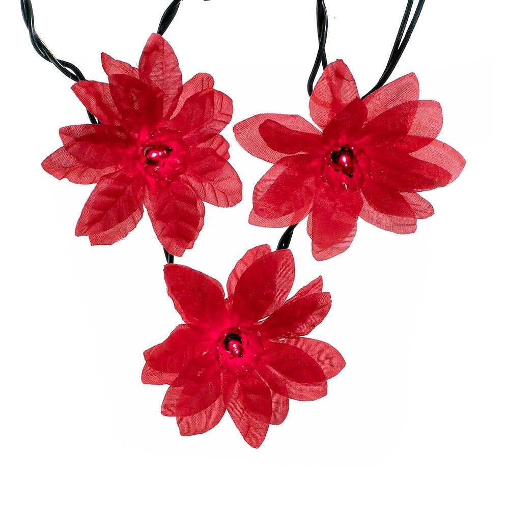 Kurt Adler 35-Light Red Poinsettia Light Set