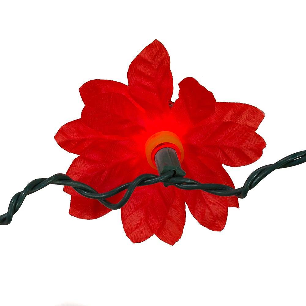 Kurt Adler 35-Light Red Poinsettia Light Set