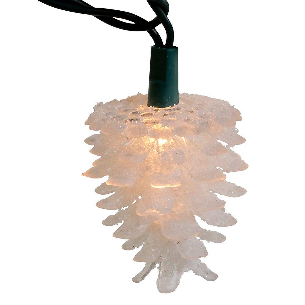 Kurt Adler 10-Light Clear Pine Cone Light Set