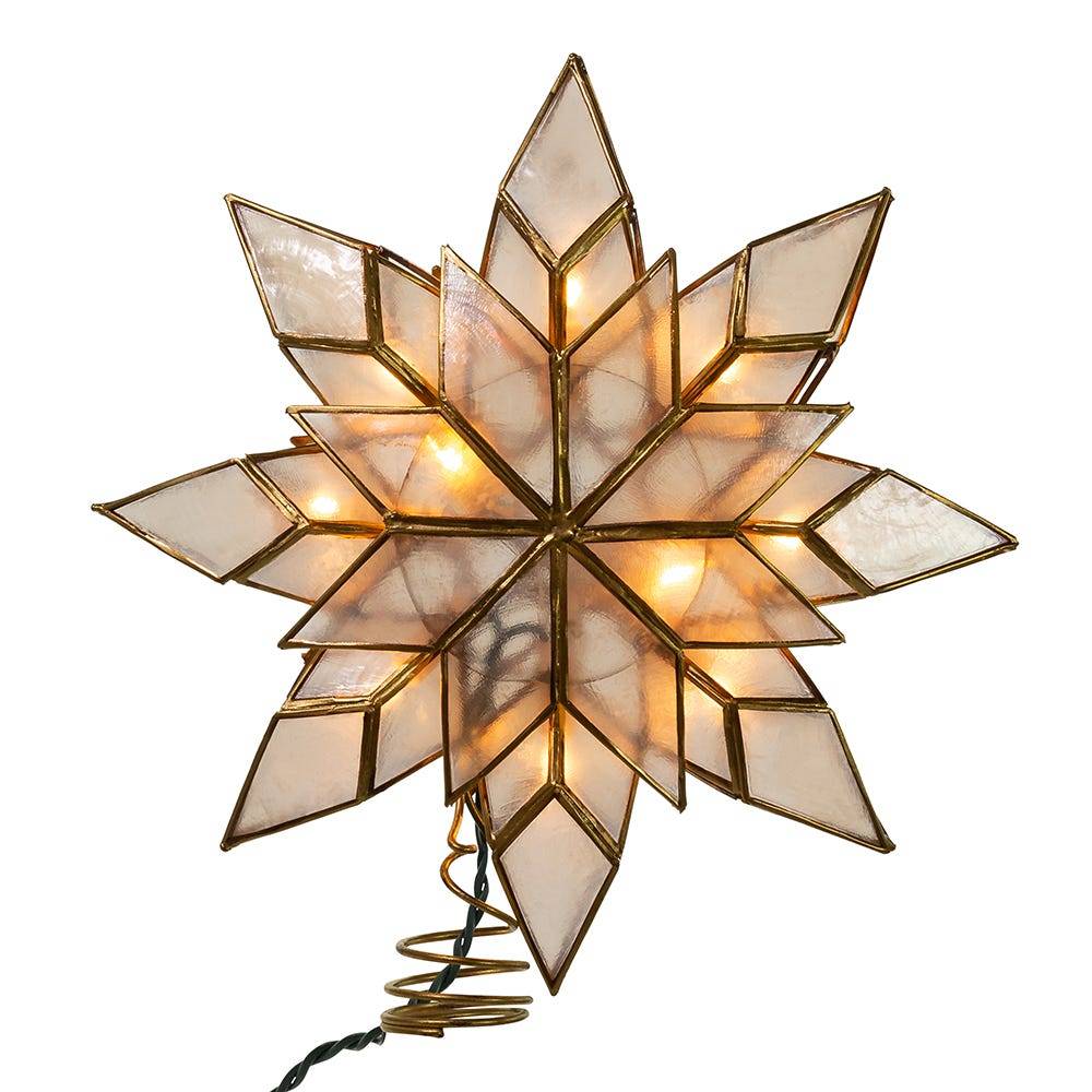 Kurt Adler 10-Light Capiz Clear Star Treetop