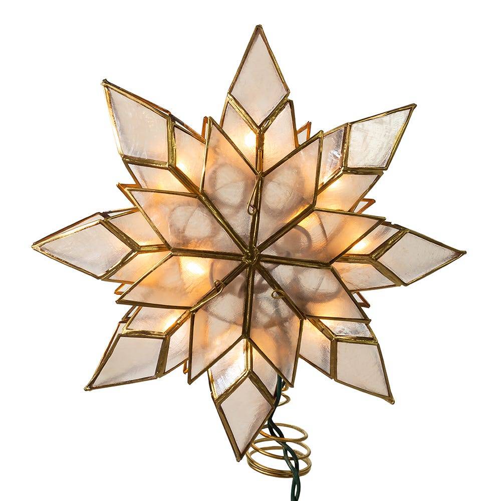 Kurt Adler 10-Light Capiz Clear Star Treetop