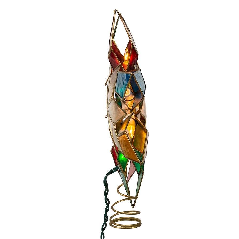 Kurt Adler 10-Light Capiz Star Multicolored Treetop