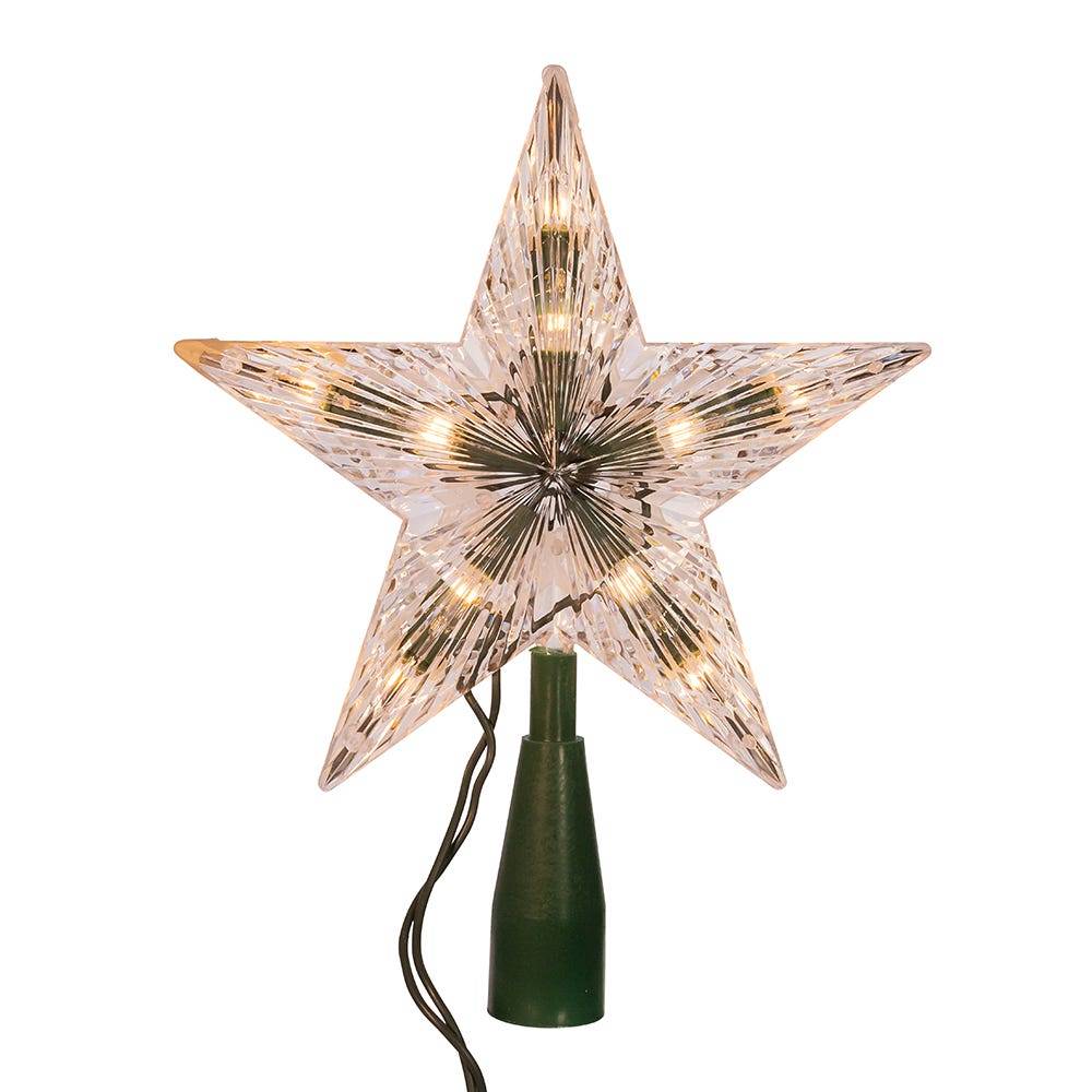 Kurt Adler 10-Light 7-Inch Clear Star Treetop