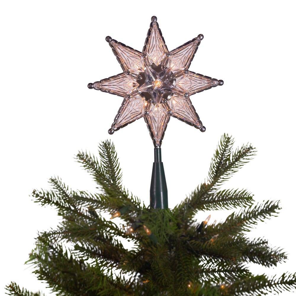 Kurt Adler 10-Light 8-Inch 8-Point Clear Star Treetop