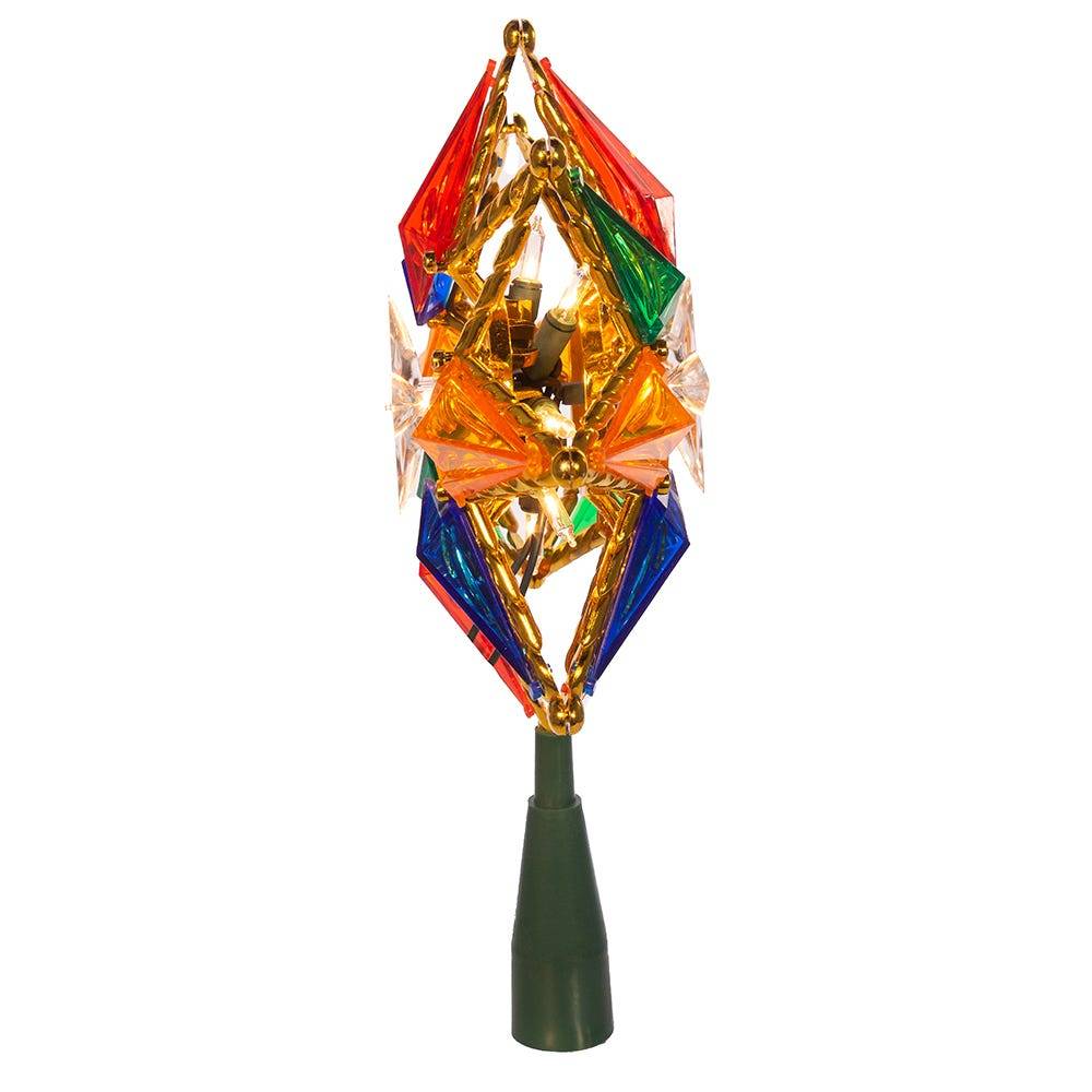 Kurt Adler 10-Light 8-Inch 8-Point Multi-Colored Star Treetop