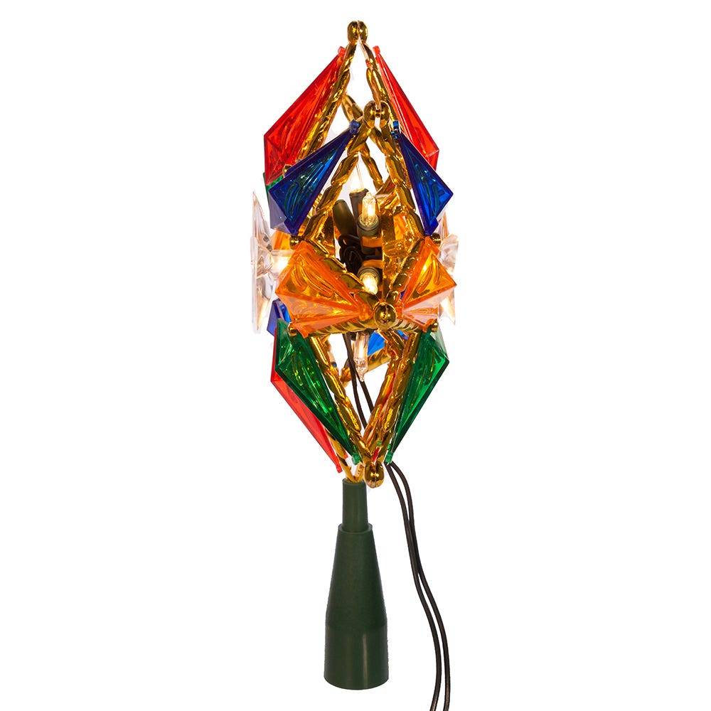 Kurt Adler 10-Light 8-Inch 8-Point Multi-Colored Star Treetop