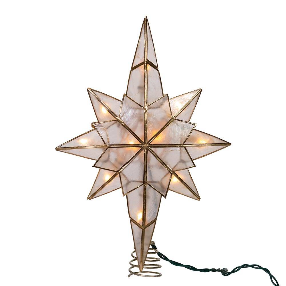 Kurt Adler 10-Light Capiz Star Clear Treetop