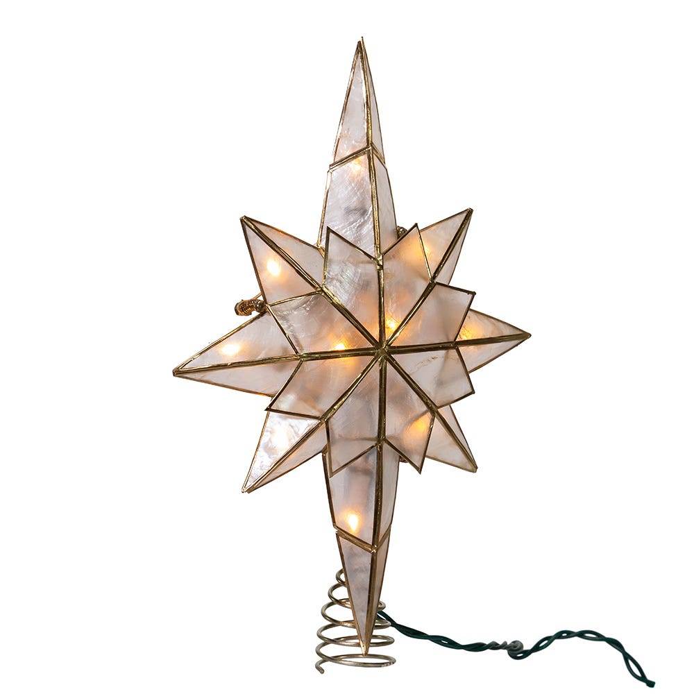 Kurt Adler 10-Light Capiz Star Clear Treetop