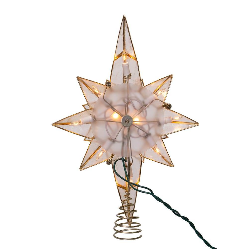 Kurt Adler 10-Light Capiz Star Clear Treetop