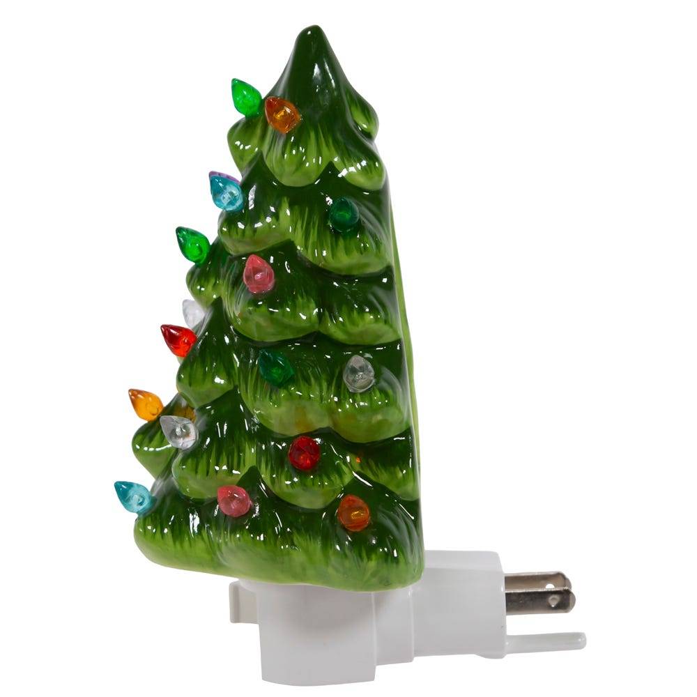 Kurt Adler 6-Inch Ceramic Green Tree Night Light